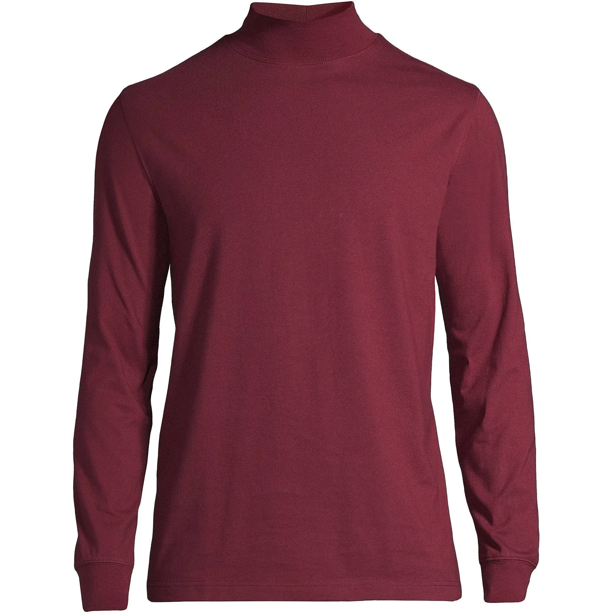 Lands' End Men's Super-T Mock Turtleneck - Medium - Rich Burgundy