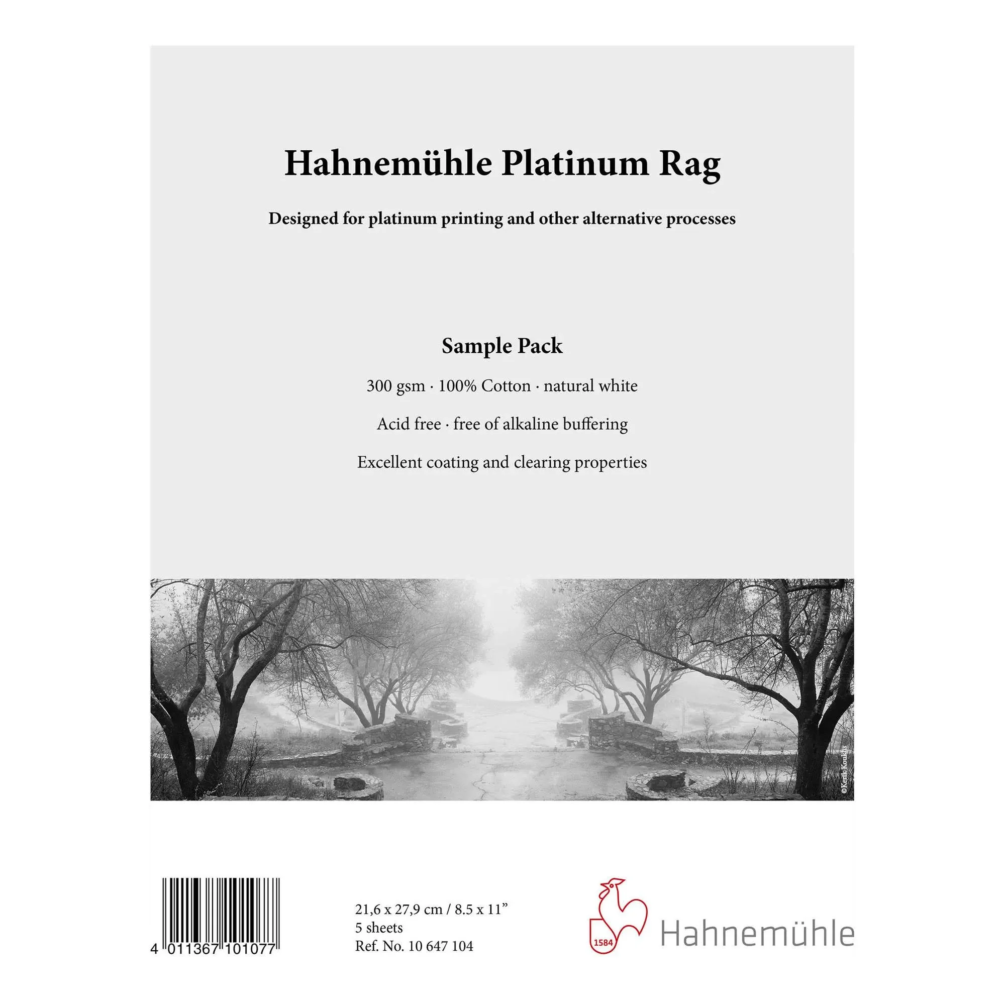 Hahnemuhle Platinum Rag Fine Art Paper, 300gsm, 8.5x11", 5 Sheets Sample Pack