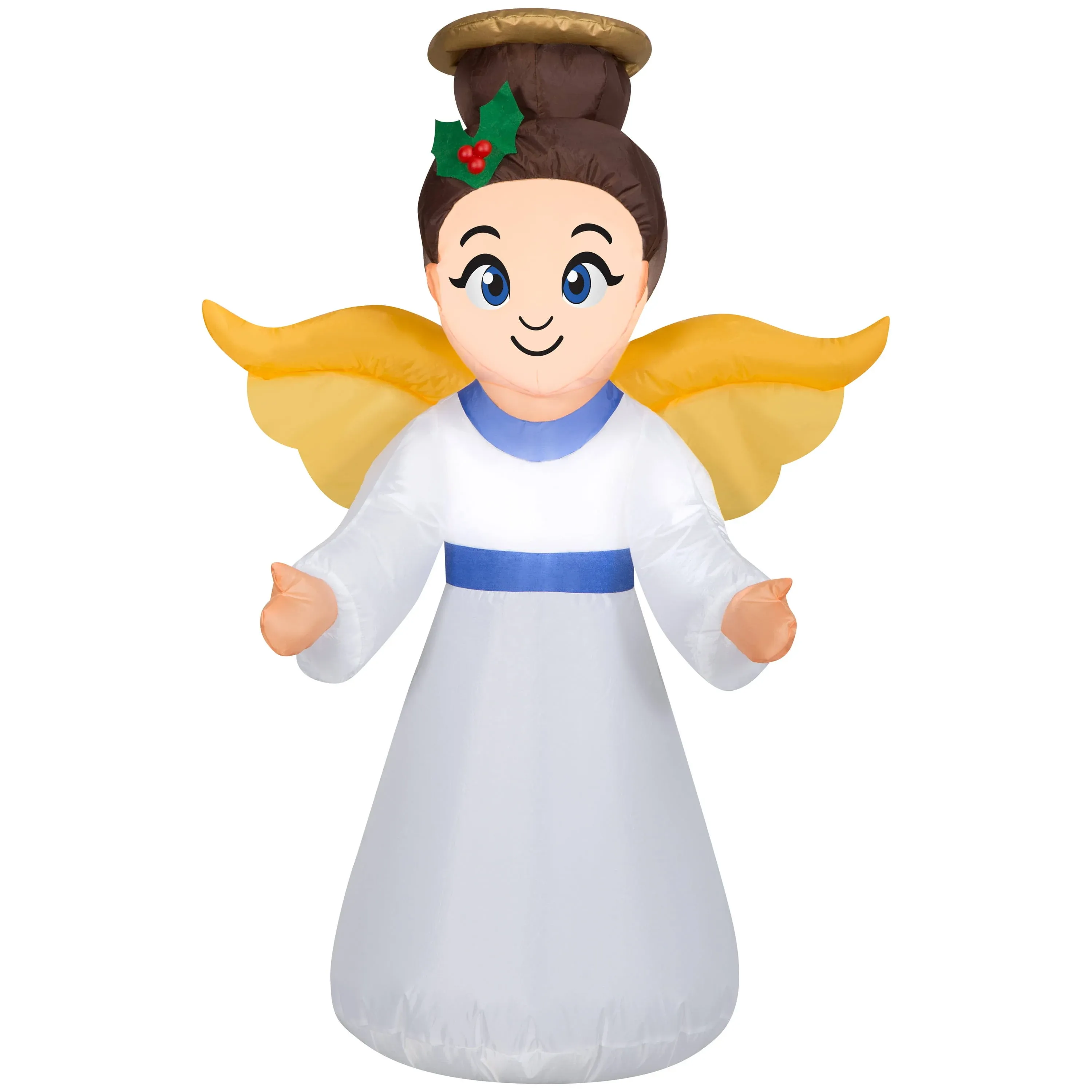 3.5' Angel with Gold Halo and Holly Christmas Inflatable by Gemmy