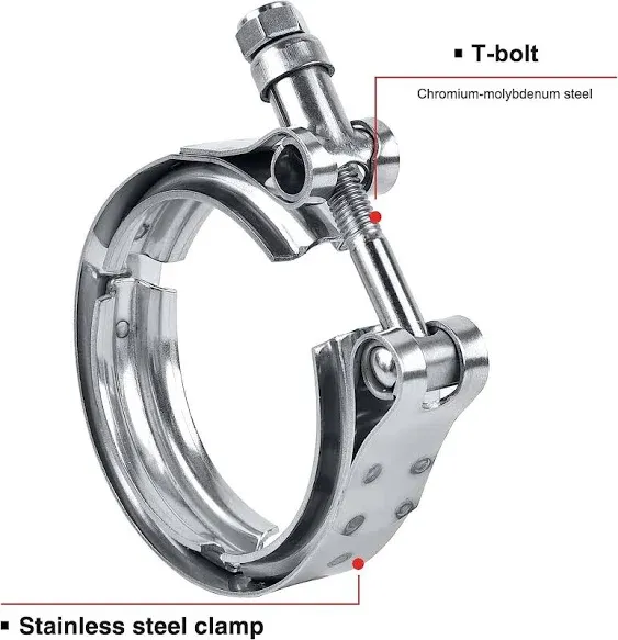 Evil Energy 3.0 Inch V Band Clamp For Flange Kit Stainless Steel