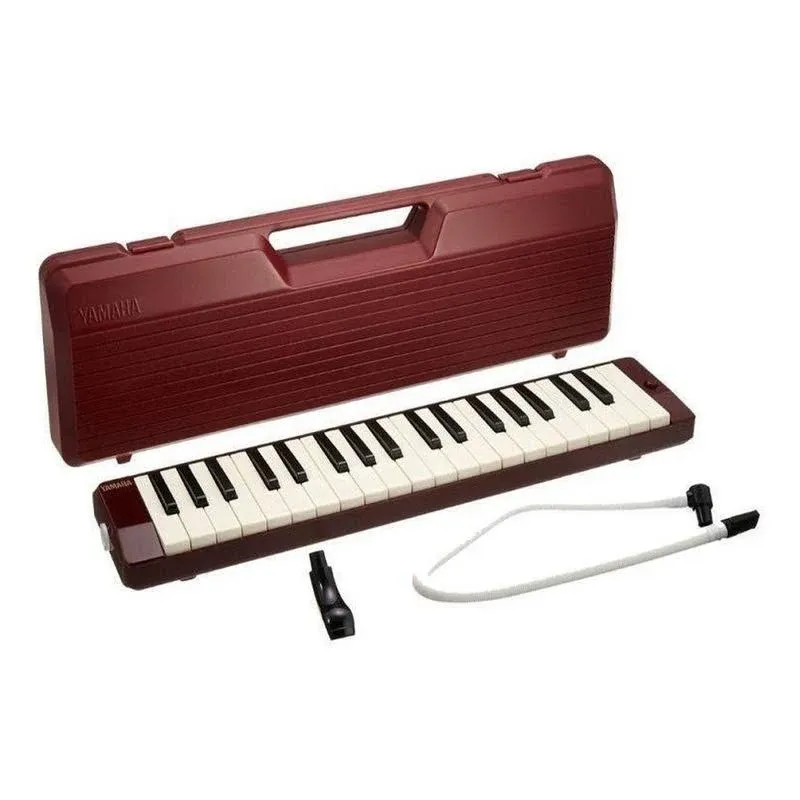 Yamaha P37D Pianica Keyboard Wind Instrument, 37-Note, Red