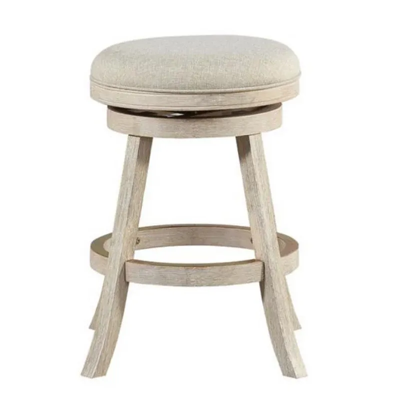 Boraam Fenton Counter Stool, 24-Inch, Driftwood Wire-Brush and Ivory