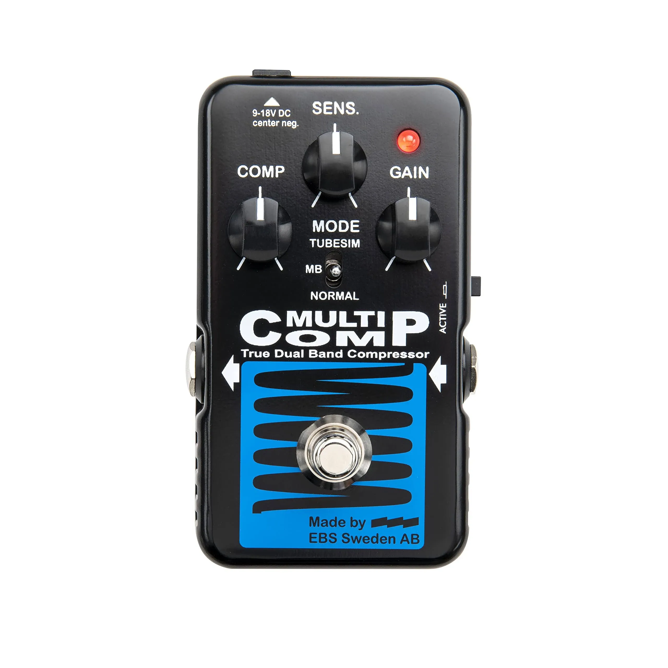 EBS MultiComp Blue Label 9v-18v Multiband Compressor Bass Pedal