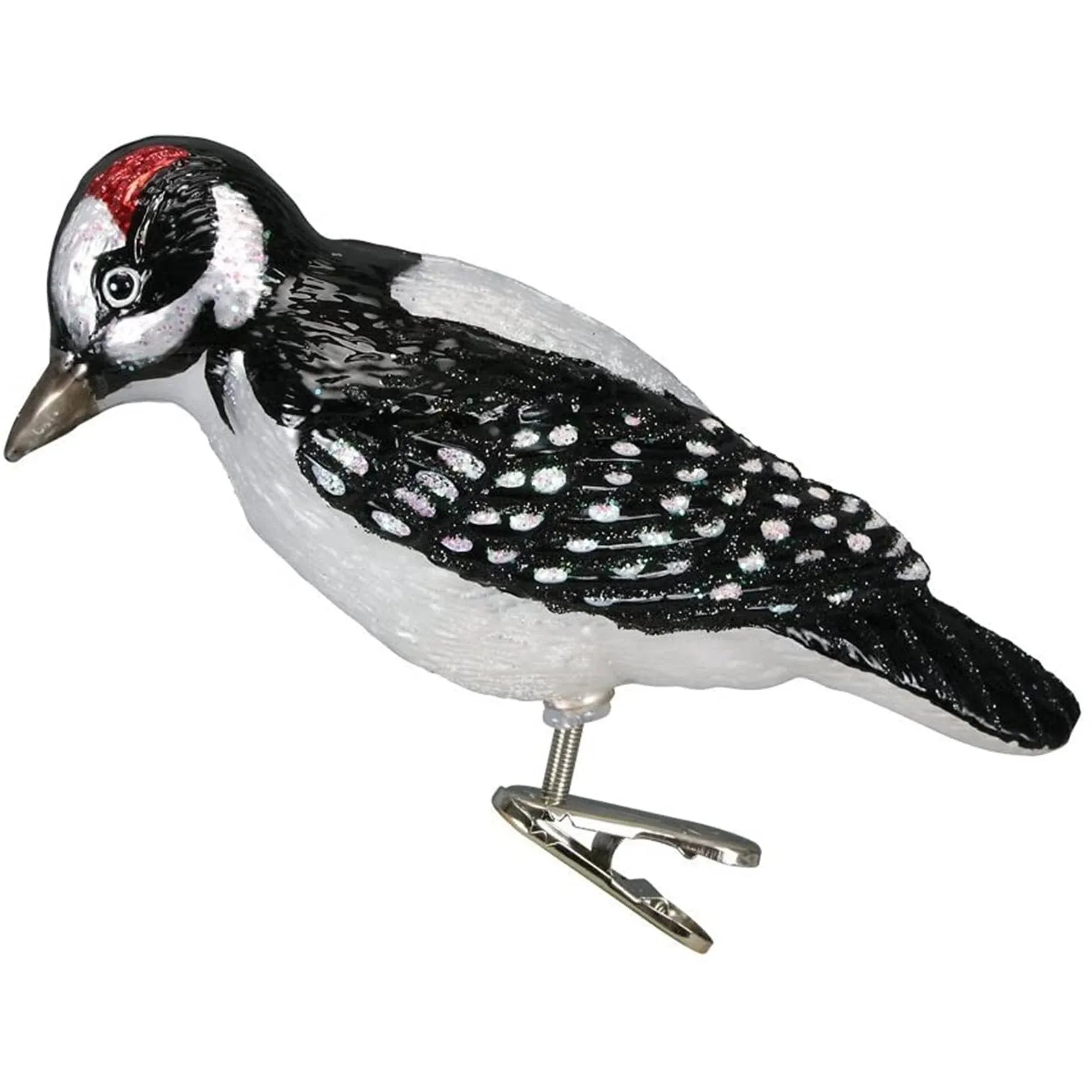 Old World Christmas Hairy Woodpecker Glass Blown Ornament