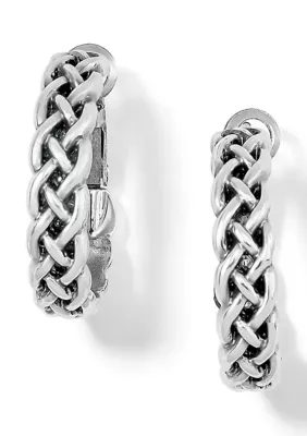 Baldwin Interlok Braid Small Hoop Earrings, Silver