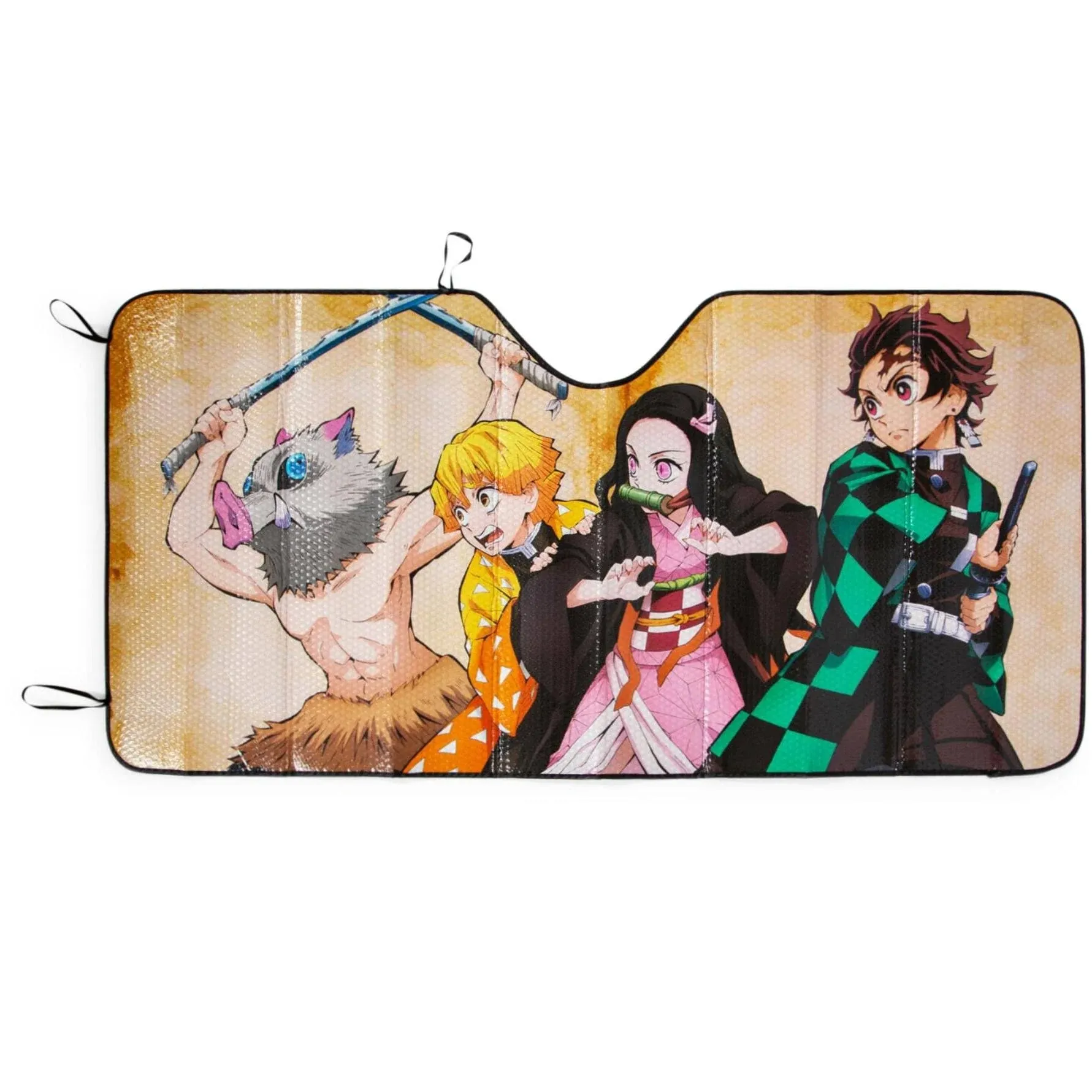 Demon Slayer Characters Accordion Sunshade for Car Windshield | 64 x 32 Inches