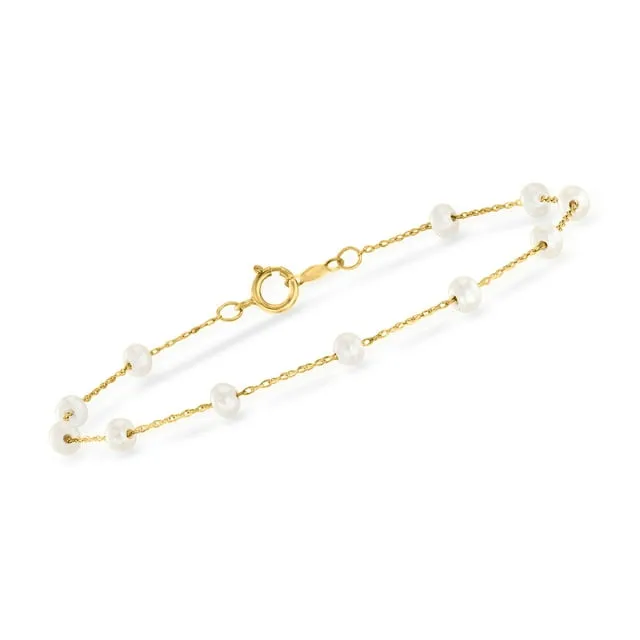 RS Pure Ross-Simons Cultured Pearl Station Bracelet