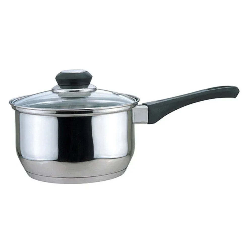 Roll Over Image to Zoom Saucepan with Glass Cover, 1-Quart, 1 qt, Stainless Steel