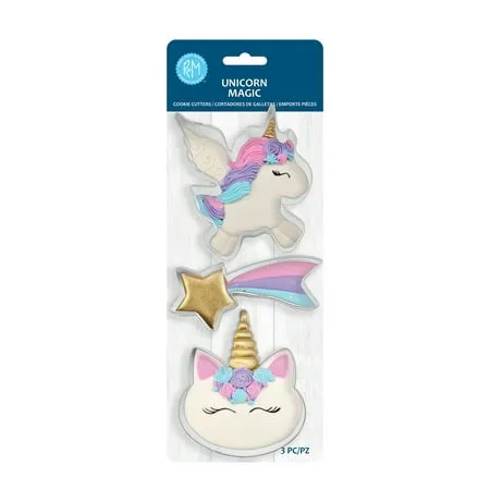 R&M International Unicorn Magic 3 Piece Cookie Cutter Set