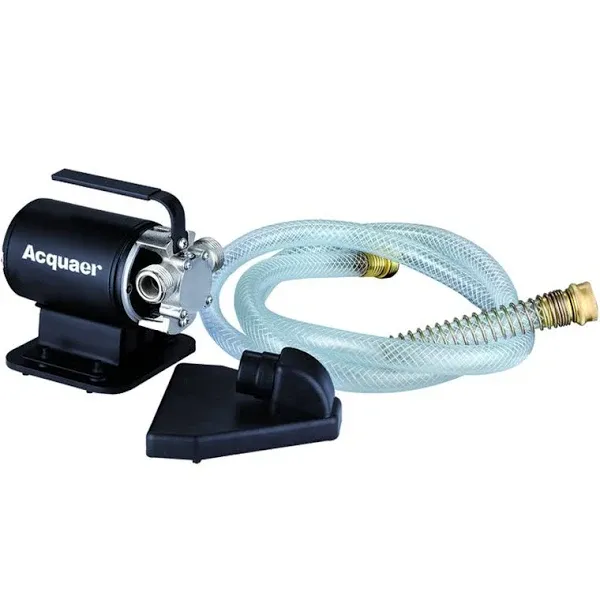 Acquaer 1/10HP Transfer Pump, 3/4" Brass Adapters Connect to Standard Garden Hose ...