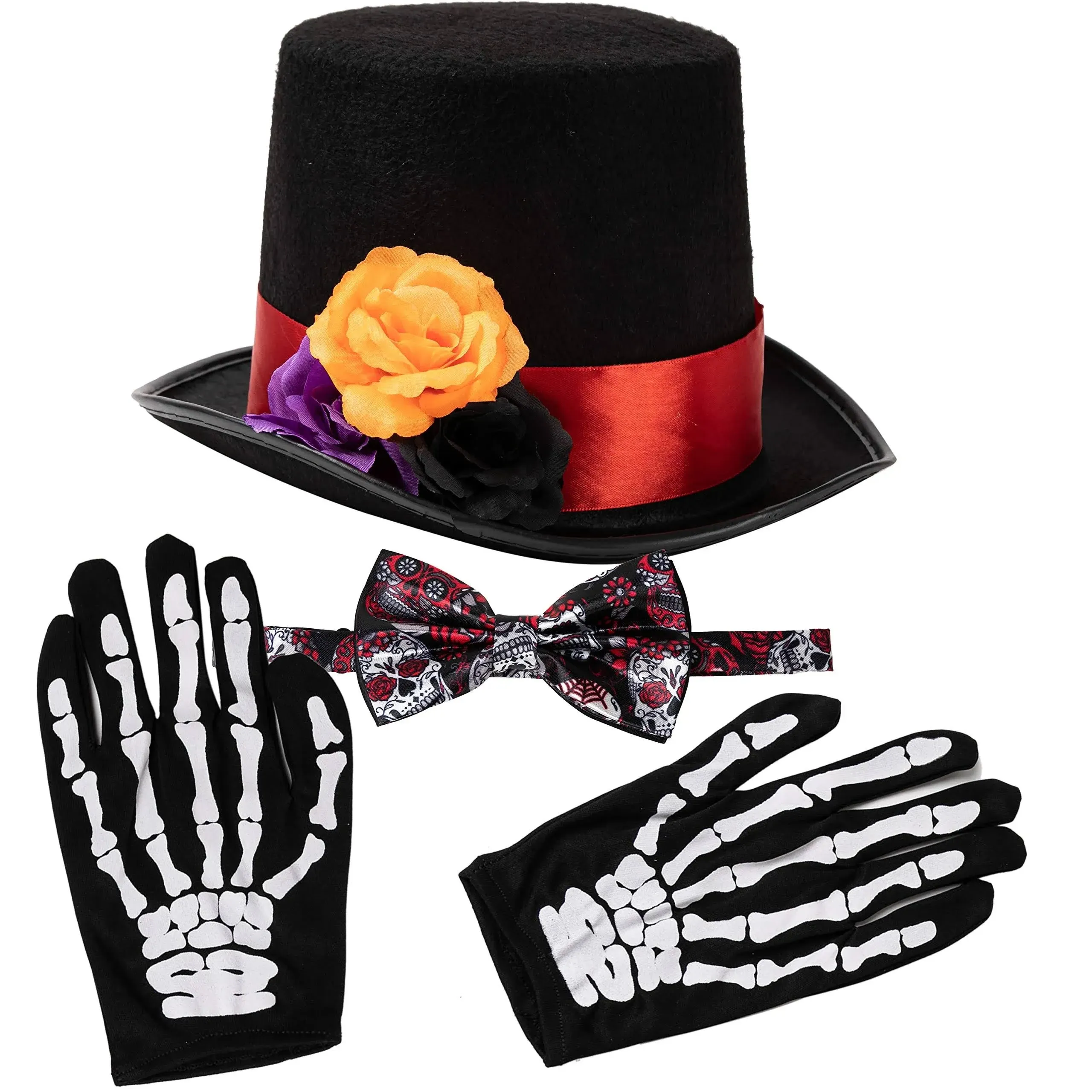 Spooktacular Creations 4 Pcs Halloween Day of The Dead Costume Accessories Set F