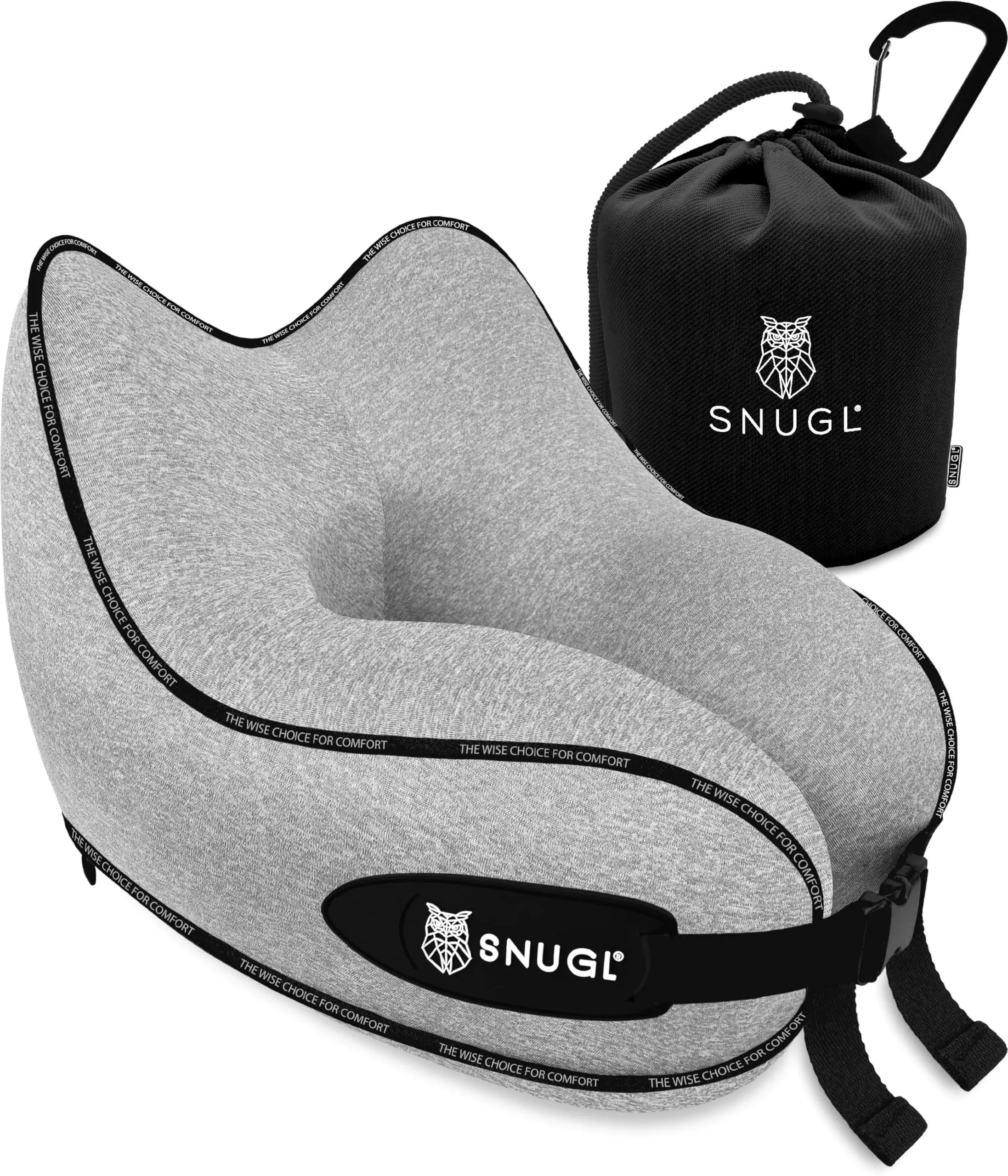 SNUGL Neck Travel Pillow - Memory Foam Airplane Pillow - Flight Pillow | Neck ...