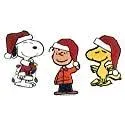 Peanuts Christmas Gel Window Clings Snoopy Woodstock &amp; Charlie Brown - Set of 3