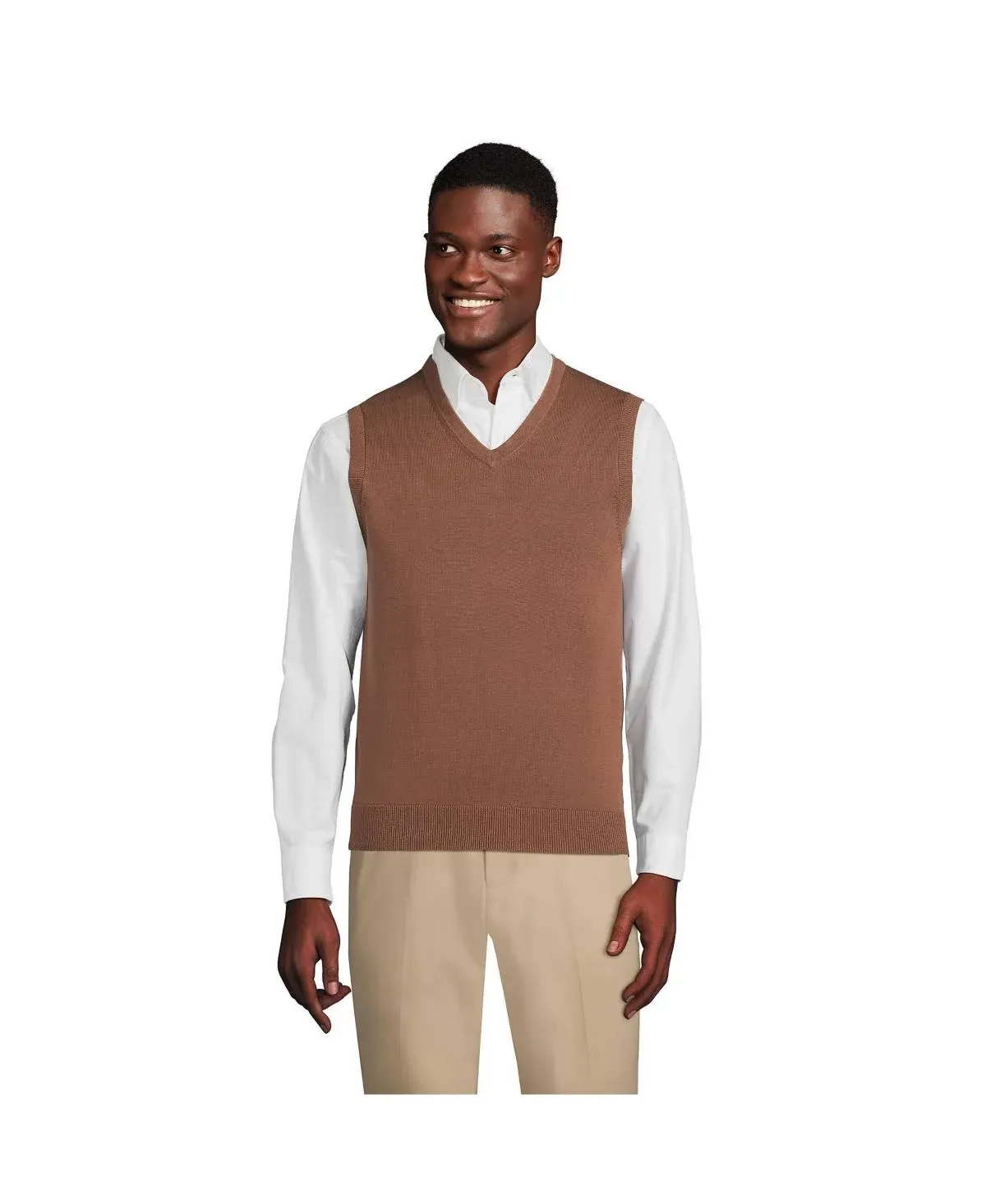 Big & Tall Lands' End Fine-Gauge Supima Cotton Sweater Vest