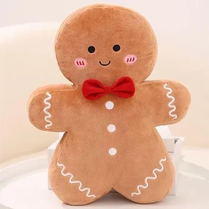 Cute Christmas Gingerbread Man Pillow Creative Biscuit Man Plush Soft Throw ...