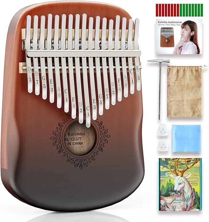 Heefrole Kalimba Thumb Piano 17 Key, Portable Finger Piano Kalimba Musical ...