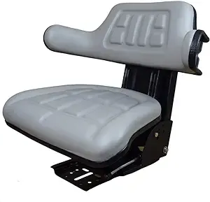 GREY TRAC SEATS BRAND WAFFLE STYLE UNIVERSAL TRACTOR SUSPENSION SEAT WITH TILT FITS FORD/NEW HOLLAND 600, 601, 640, 800, 801, 860 (SAME DAY SHIPPING - Delivers in 1-4 Business days)