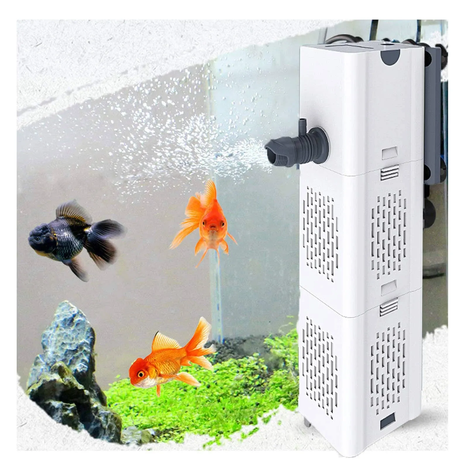 JackSuper Ultra Quiet Fish Tank Filter 4-in-1 Internal Aquarium Filter500-1800LH ...