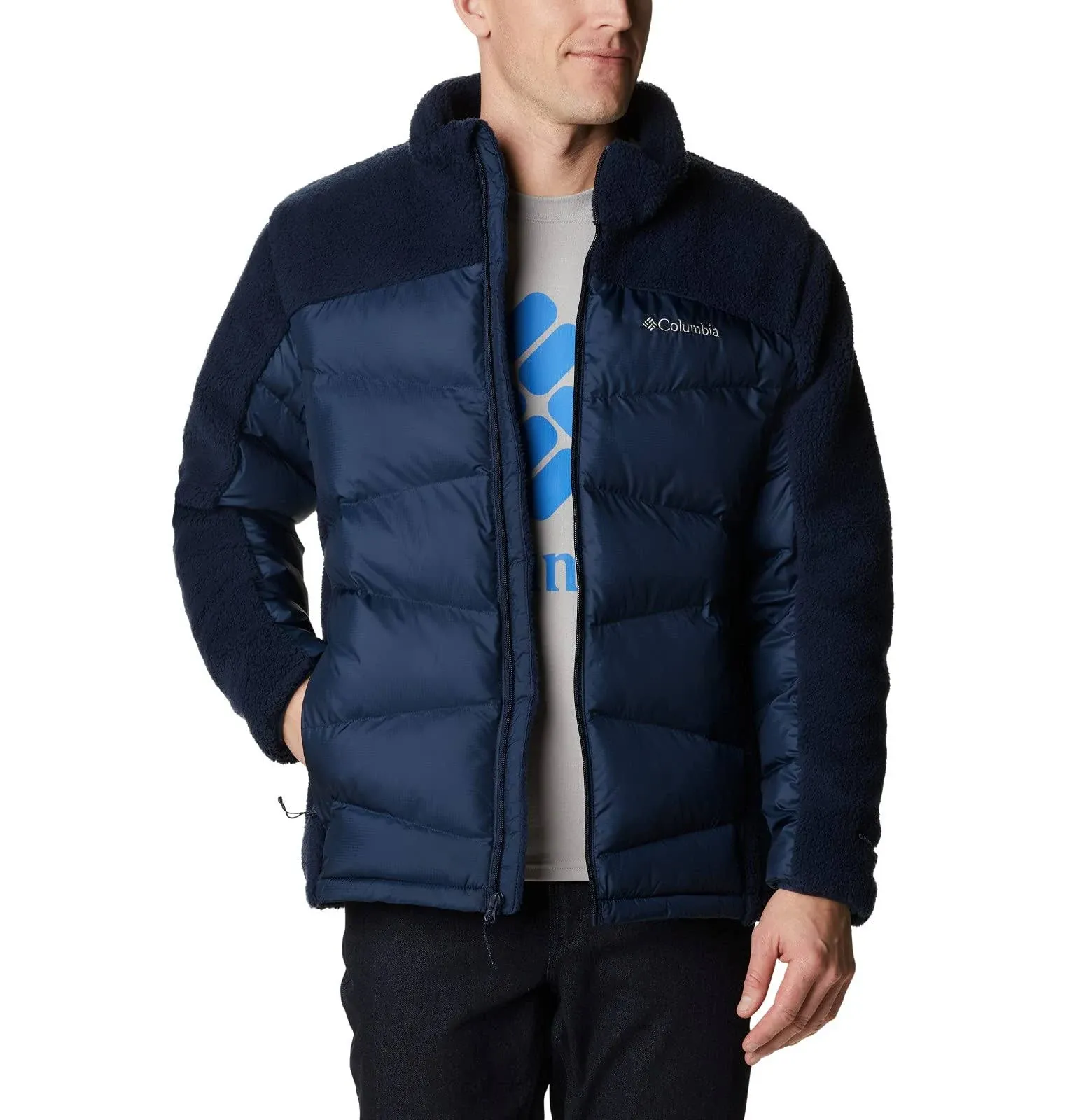 NEW Columbia Men&#039;s Fivemile Butte Sherpa Jacket NAVY BLUE XL XXL $200.00 NWT