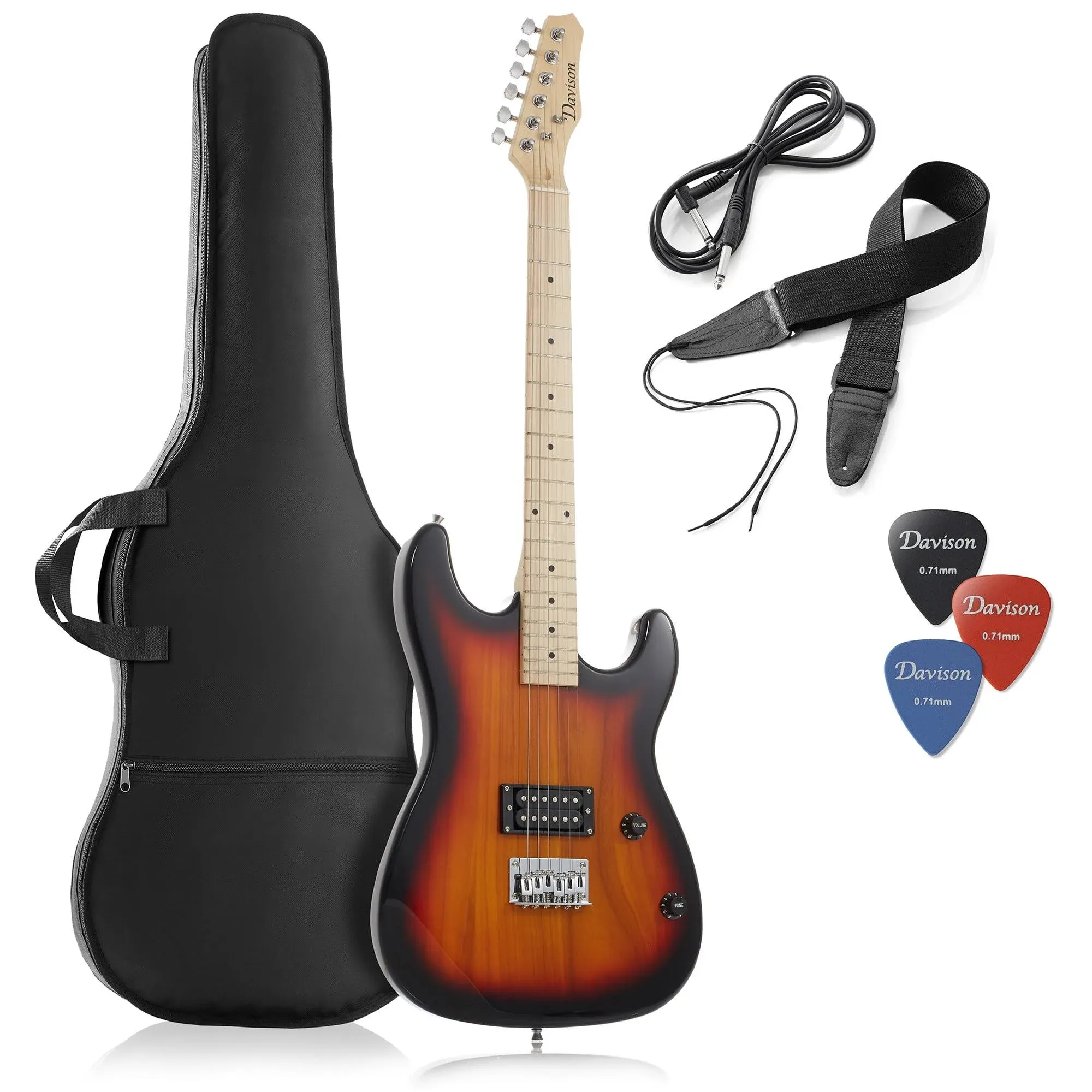 39&#034; Full Size Electric Guitar in Red - Right Handed Beginner Kit with Gig Bag an