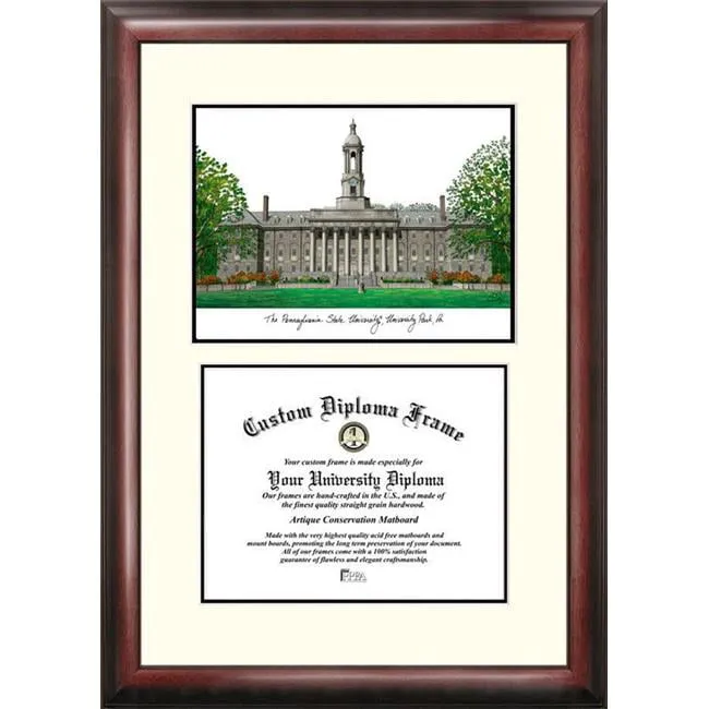 Campus Images PA994V-1185 11 x 8.5 in. Penn State University Scholar Diploma Frame - Satin Mahogany