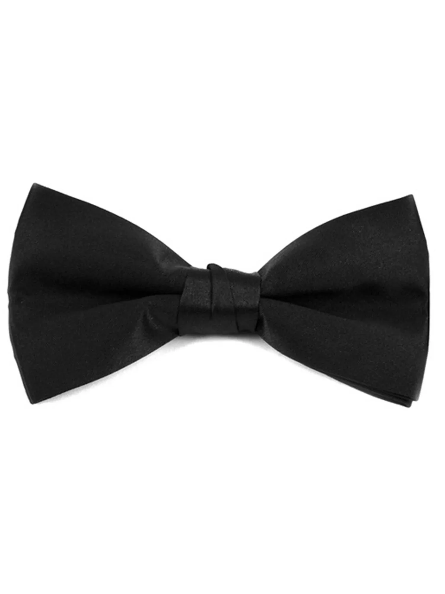 Young Boy's Black Pre-Tied Clip on Bow Tie - Formal Tuxedo Solid Color