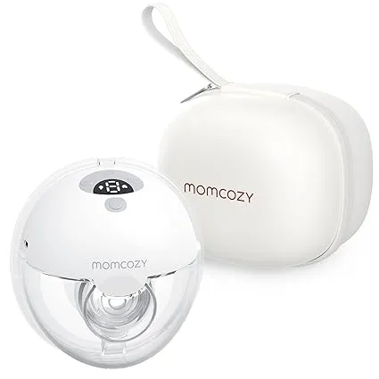 Momcozy Breast Pump Hands Free M5, Wearable Breast Pump of Baby Mouth Double-Sealed Flange with 3 Modes & 9 Levels, Electric Breast Pump Portable - 24mm, 1 Pack Quill Gray