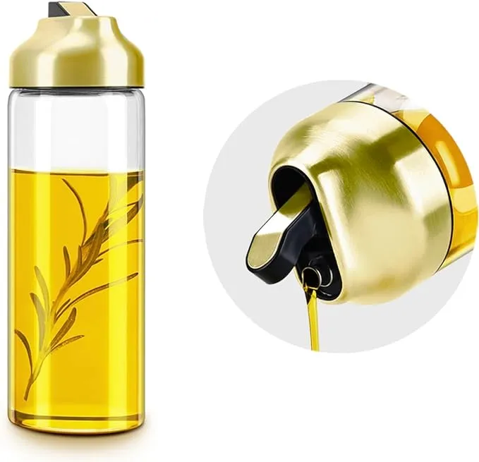 Aelga Gold Oil Dispenser - Gold Kitchen Accessories-Oil Dispenser Bottle for Kitchen with Stainless Steel Spout