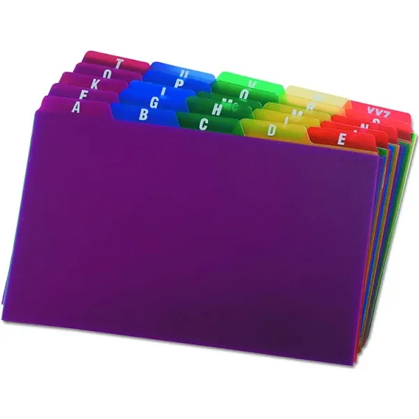 Oxford Durable Poly A-Z Card Guides, 1/5-Cut Top Tab, A to Z, 5 x 8, Assorted ...