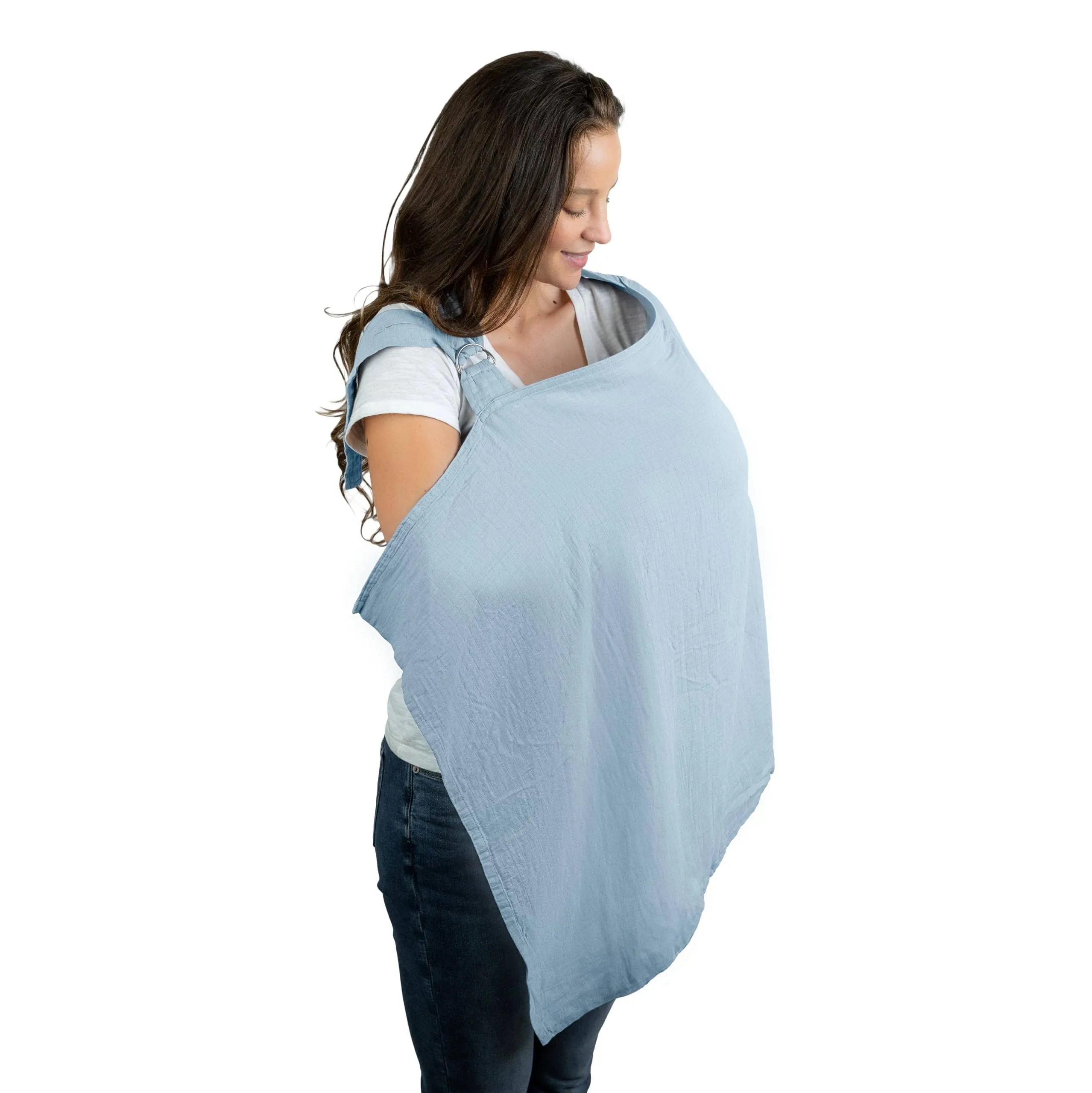 Comfy Cubs Muslin Nursing Cover - Sky Blue