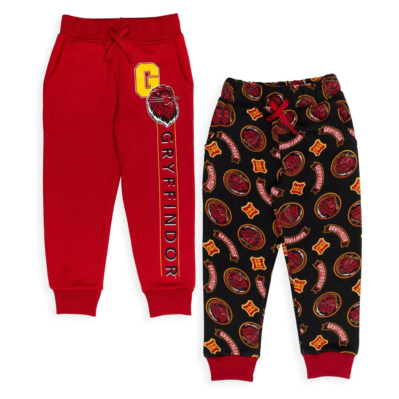 Harry Potter Gryffindor Slytherin Hufflepuff Ravenclaw Fleece 2 Pack Jogger Pants Toddler to Big Kid