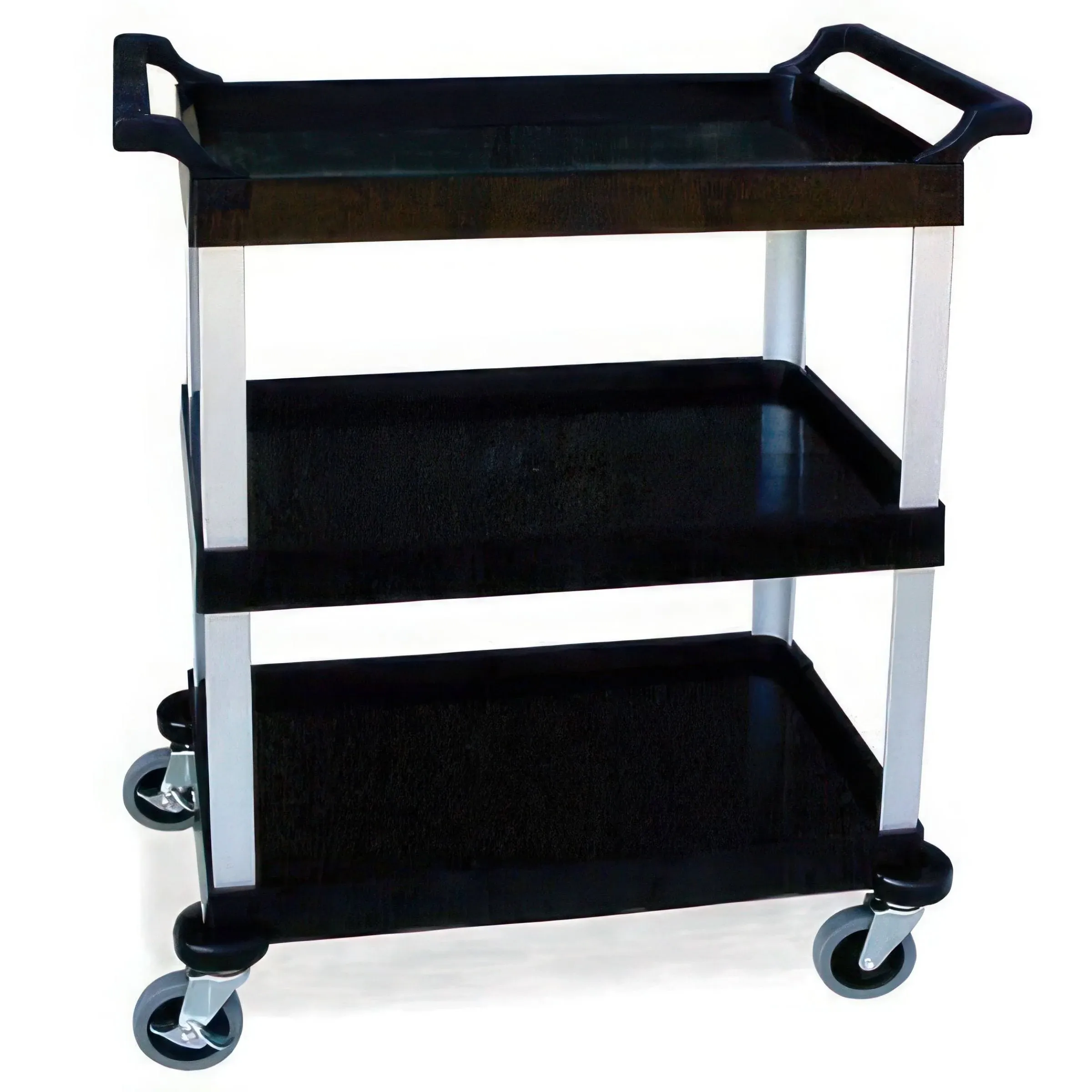 Lakeside Traditional Series KD Standard Duty Economy 3 Shelf Plastic Utility Cart, 16 x 25 1/2 inch Shelf Size.