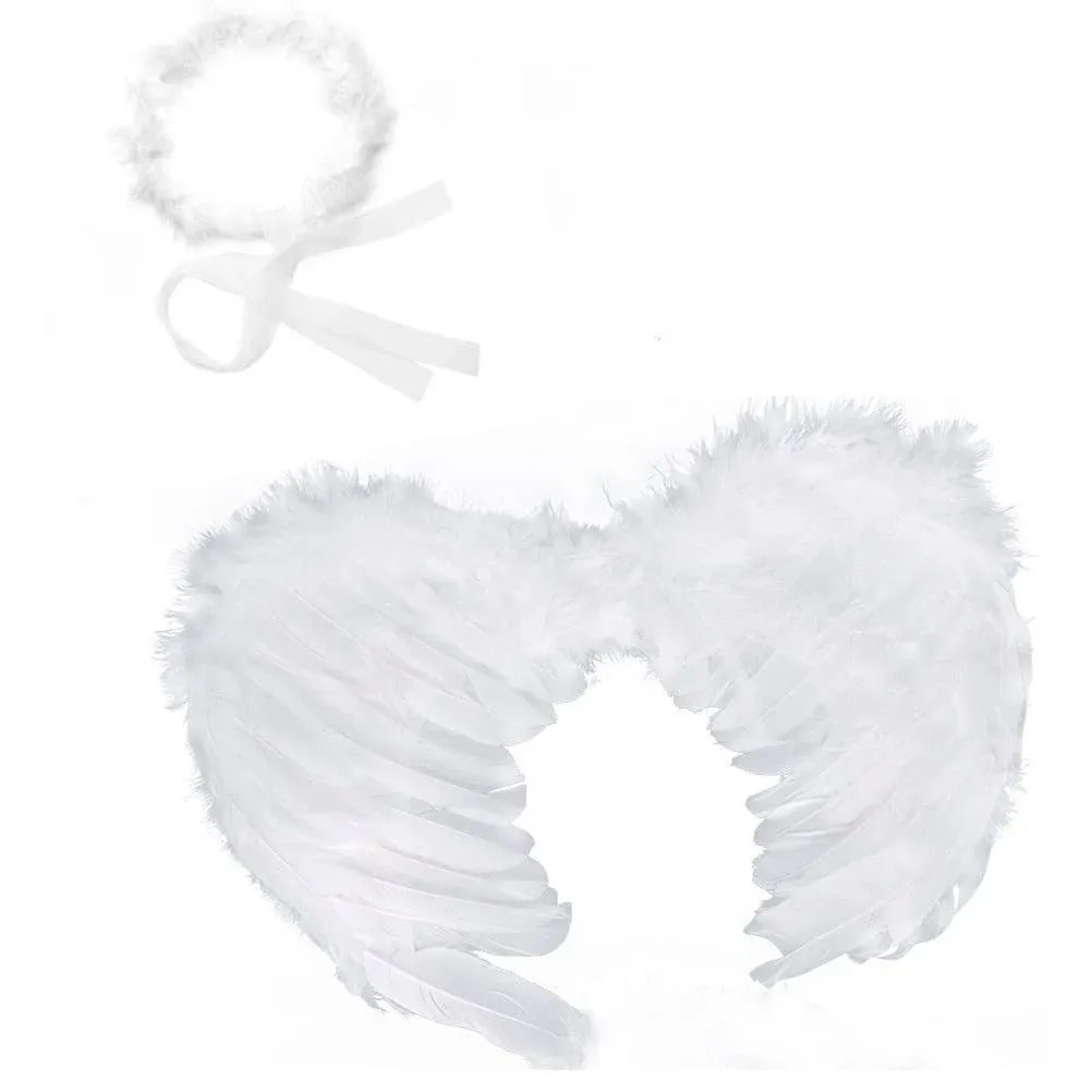 Angel Wings and Halo Headband for Cosplay Halloween Christmas Party Costumes