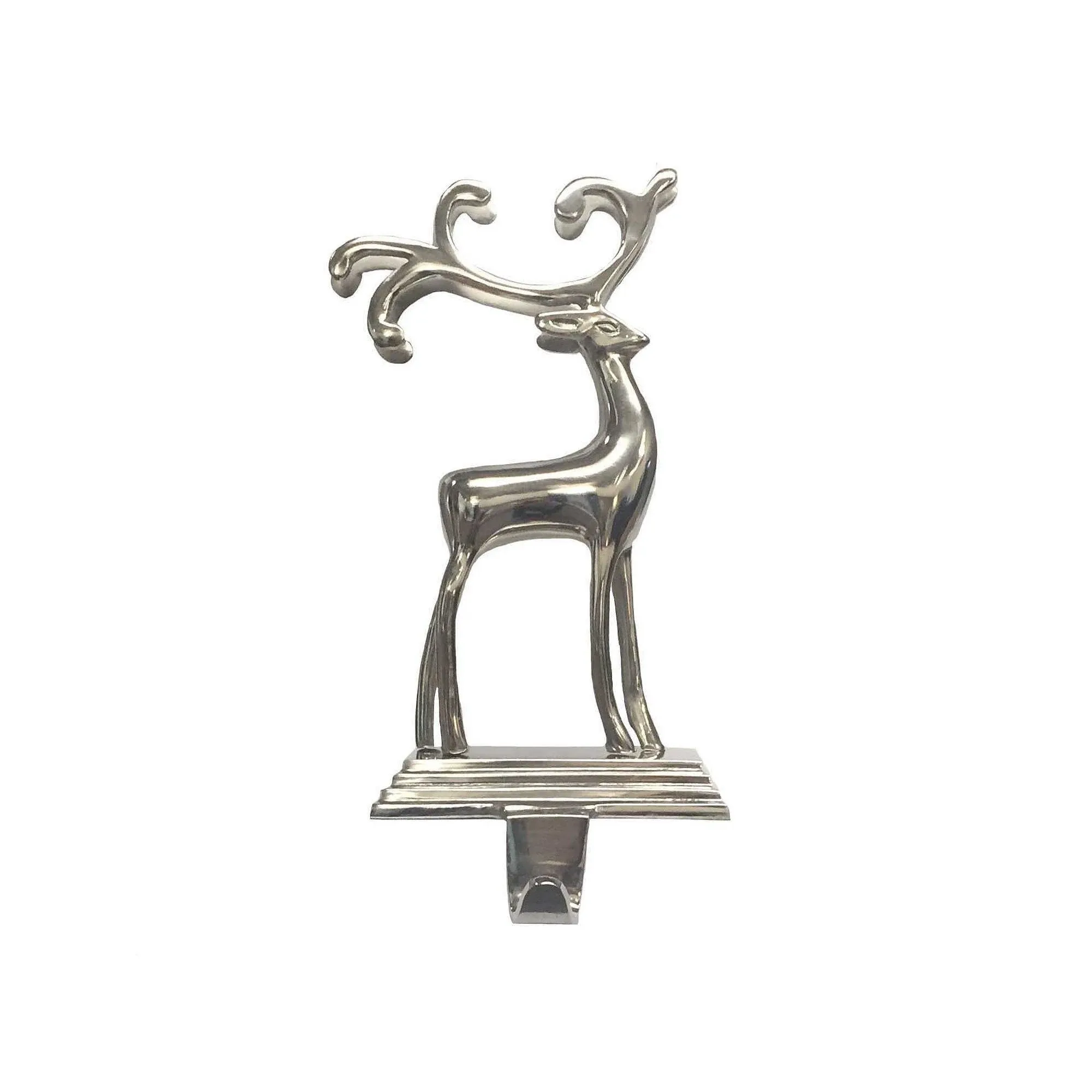 Kurt Adler 10-Inch Silver Reindeer Stocking Holder