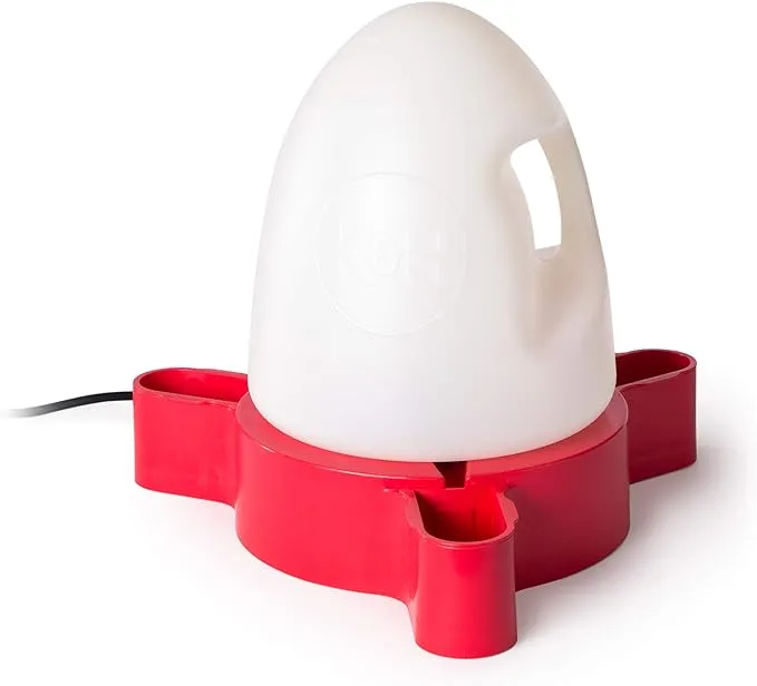 K&H Pet Products Thermo-Duck Waterer 2.5gal. (Heated) Red - MET Safety Listed - 60 Watts - No Splash No Mess No Mud Design