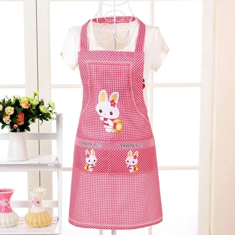 Vintage Gingham Kitchen Aprons Chef Bib Canvas Aprons Christmas Holiday Home Decorative 100% Pure Cotton Aprons in Large Size with Pockets Adjustable Neck Strap Long Ties Aprons(Red)