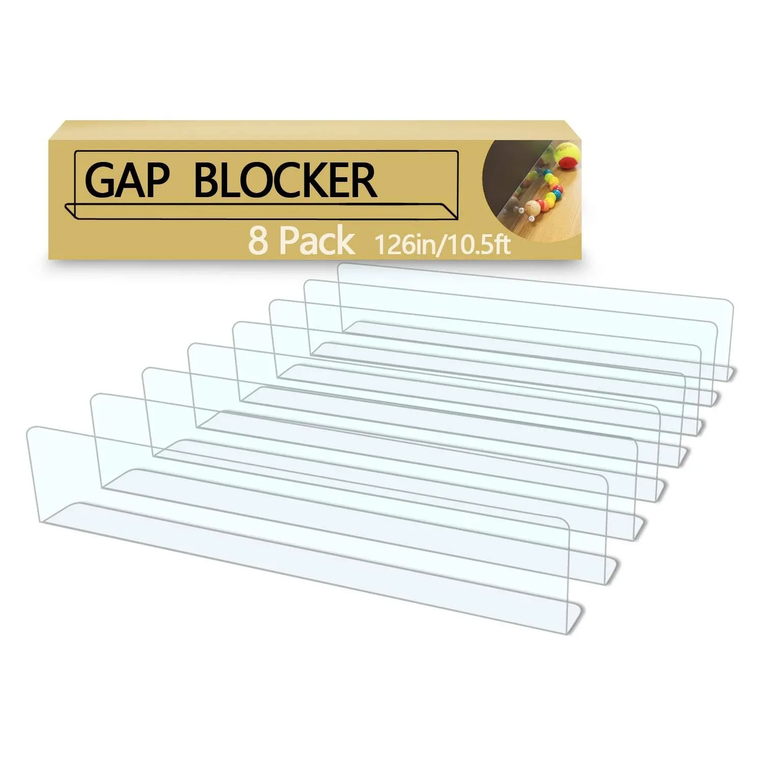 QIYIHOME 8-Pack Toy Blocker, Gap Bumper for Under Furniture, BPA Free Safe PVC ...