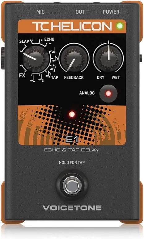 TC-Helicon VOICETONE E1 Single-Button Stompbox for Compelling Vocal Echo Effects