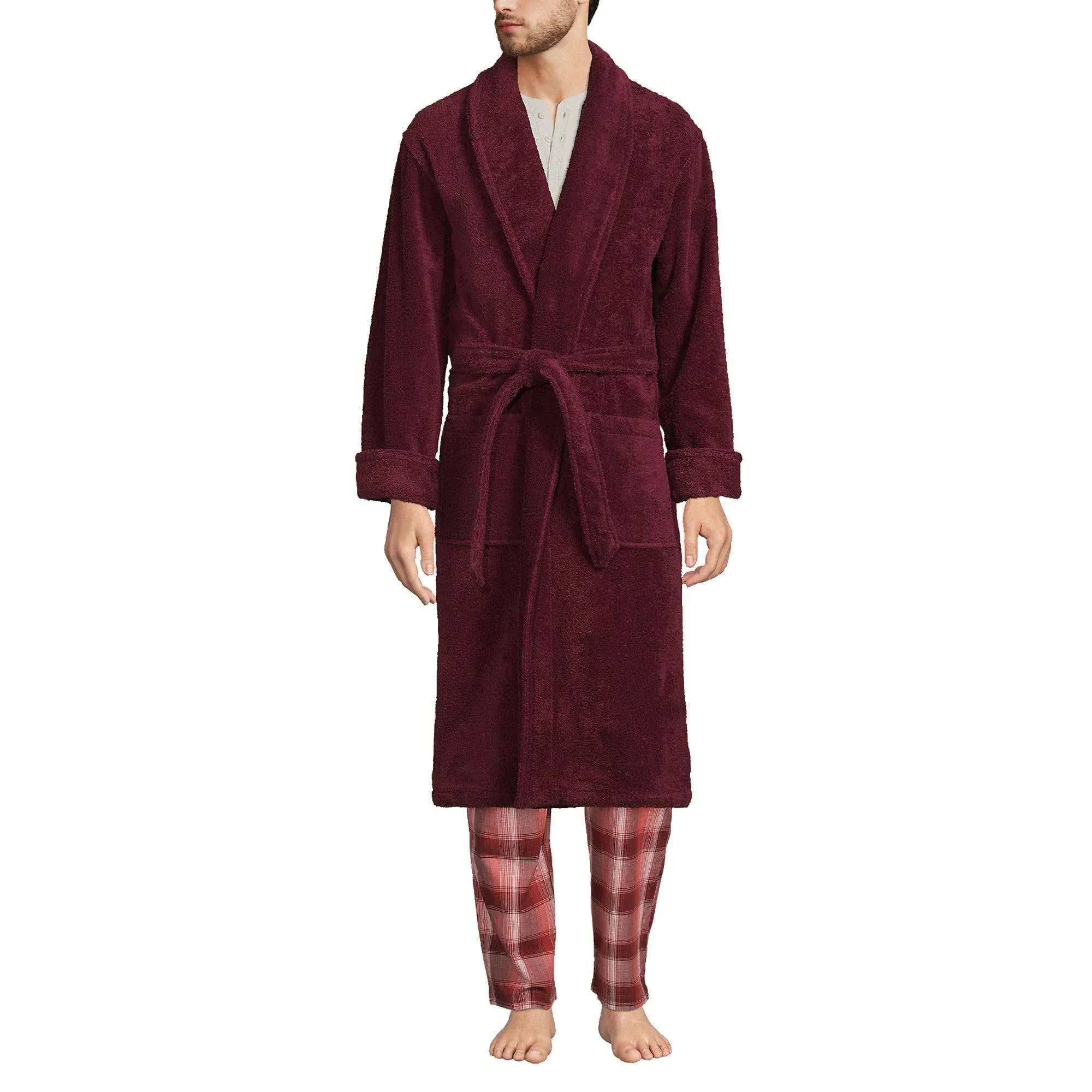 Men's Lands' End Calf-Length Turkish Terry Robe