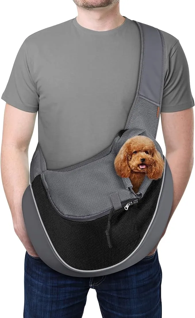 YUDODO Pet Dog Sling Carrier Breathable Mesh Travel Safe Sling Bag Carrier for Dogs Cats