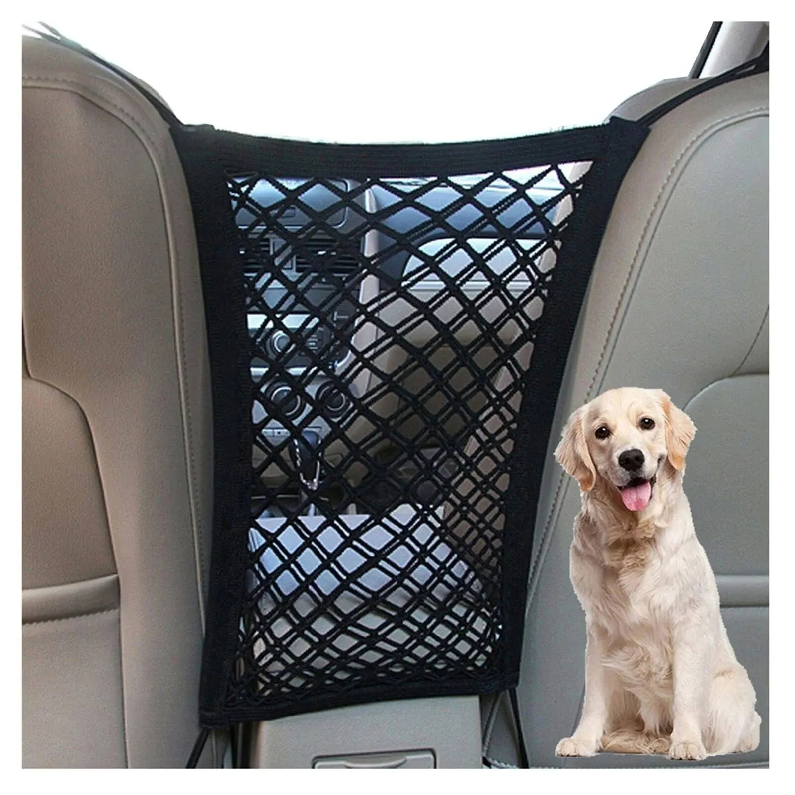 Dog Car Net Barrier Pet Barrier with Auto Safety Mesh Organizer Baby Stretcha...