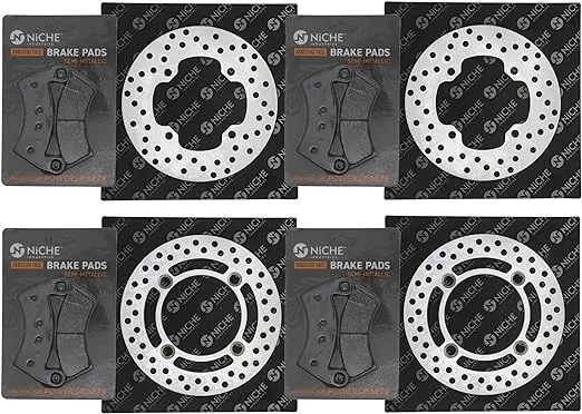 NICHE Rear Left Brake Rotor Caliper Pad Kit for Polaris Ranger 800 900 Crew 570 XP 1000 1912374 5248250 2205949 2203747