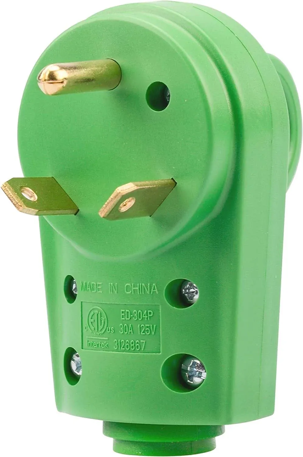 RVGUARD NEMA TT-30R RV Replacement Female Plug 125V 30 Amp with Disconnect Handle, Green