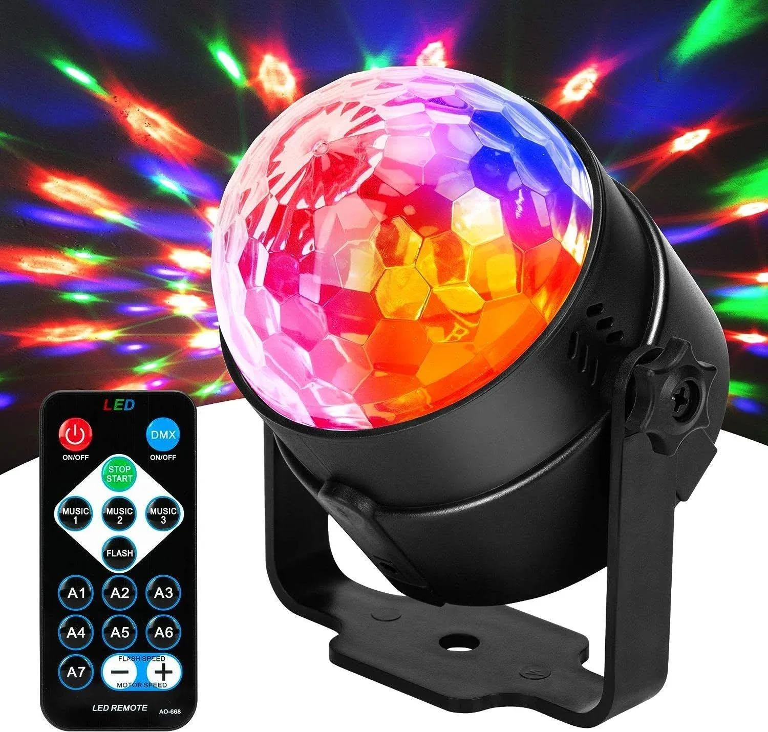 JYX Sound Activated Dicso Light, USB DJ Light, Disco Ball, Strobe Lamp 7 Modes