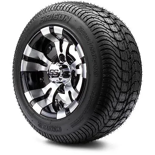 MODZ® 10" Vampire Machined Black Wheel and Street Tire Combo