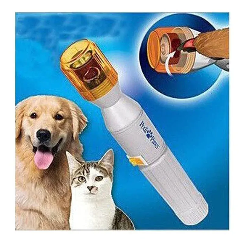 Battery Powered Safe Automatic Electric Pet Nail Clippers Trimmer Dog Cat Gentle Claw Paw Care Grinder Grooming Drill File Kit Nail Gentle Filing Wheel Shedding Manicure Pedicure Tool Set