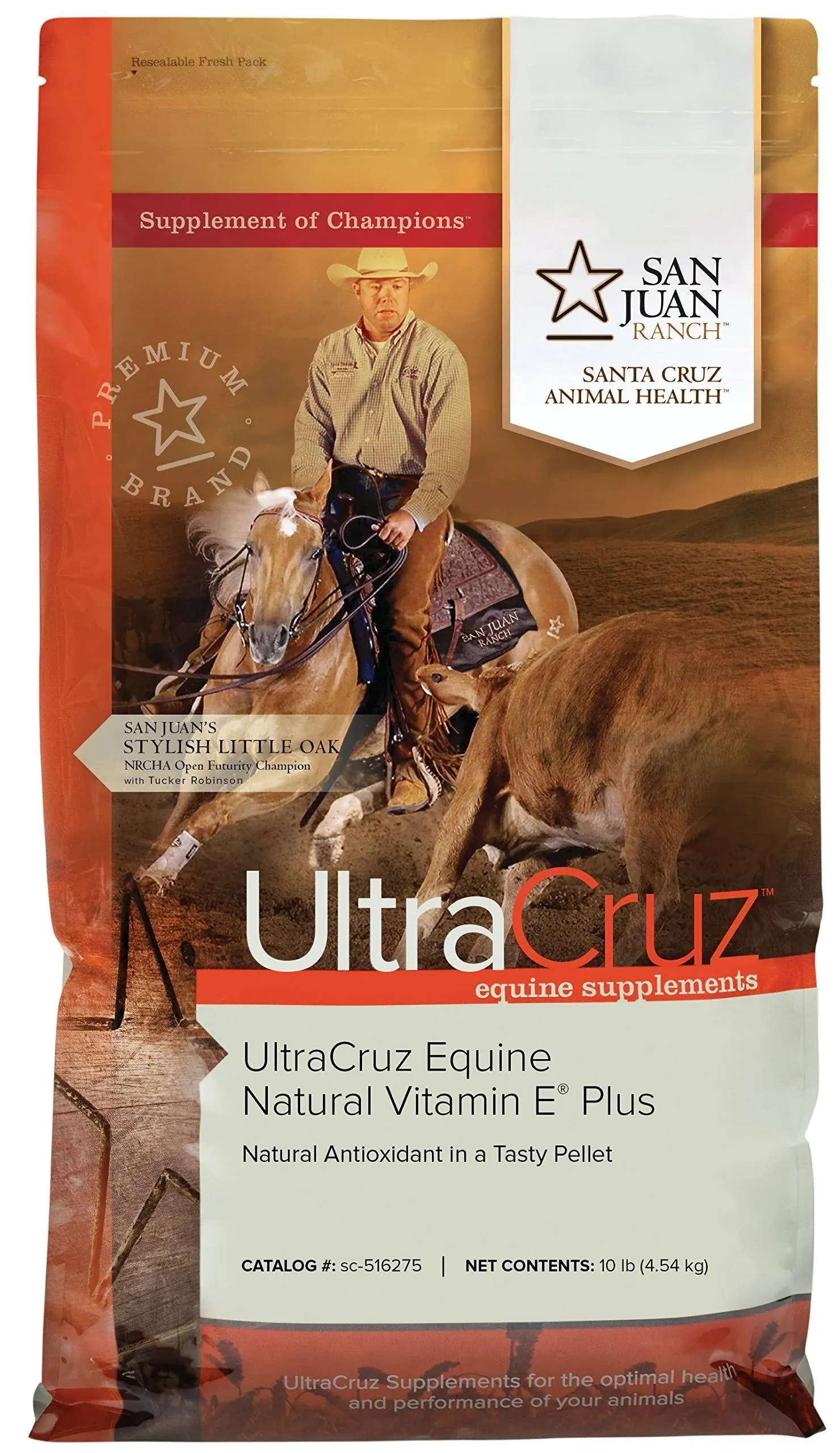 UltraCruz Equine Natural Vitamin E Plus Supplement for Horses, 10 lb, Pellet (66 ...