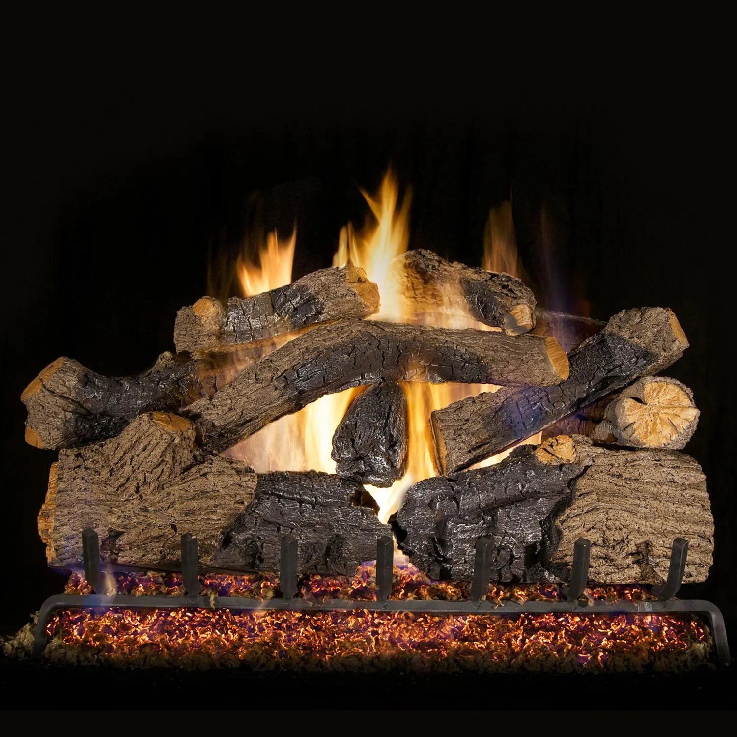 Peterson Real Fyre 24" Charred Grizzly Oak Gas Logs (Logs Only - Burner Not Included) - CHGO-24