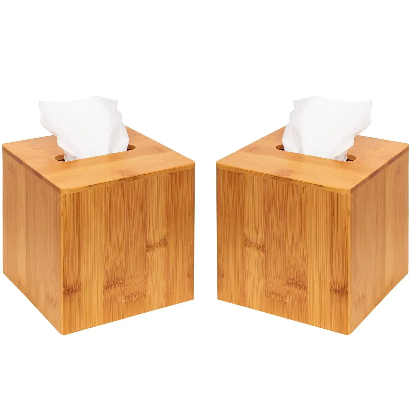 JackCubeDesign Bamboo Square Tissue Box Cover Holder Case Cover Holder Box