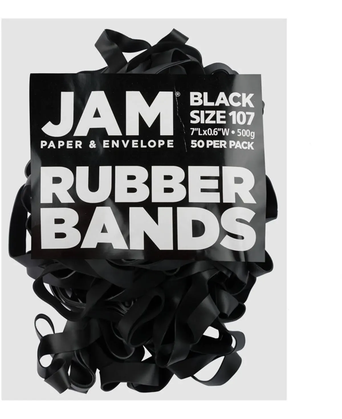 JAM Paper Colored Rubber Bands #107 50/Pack (333107RBBL)